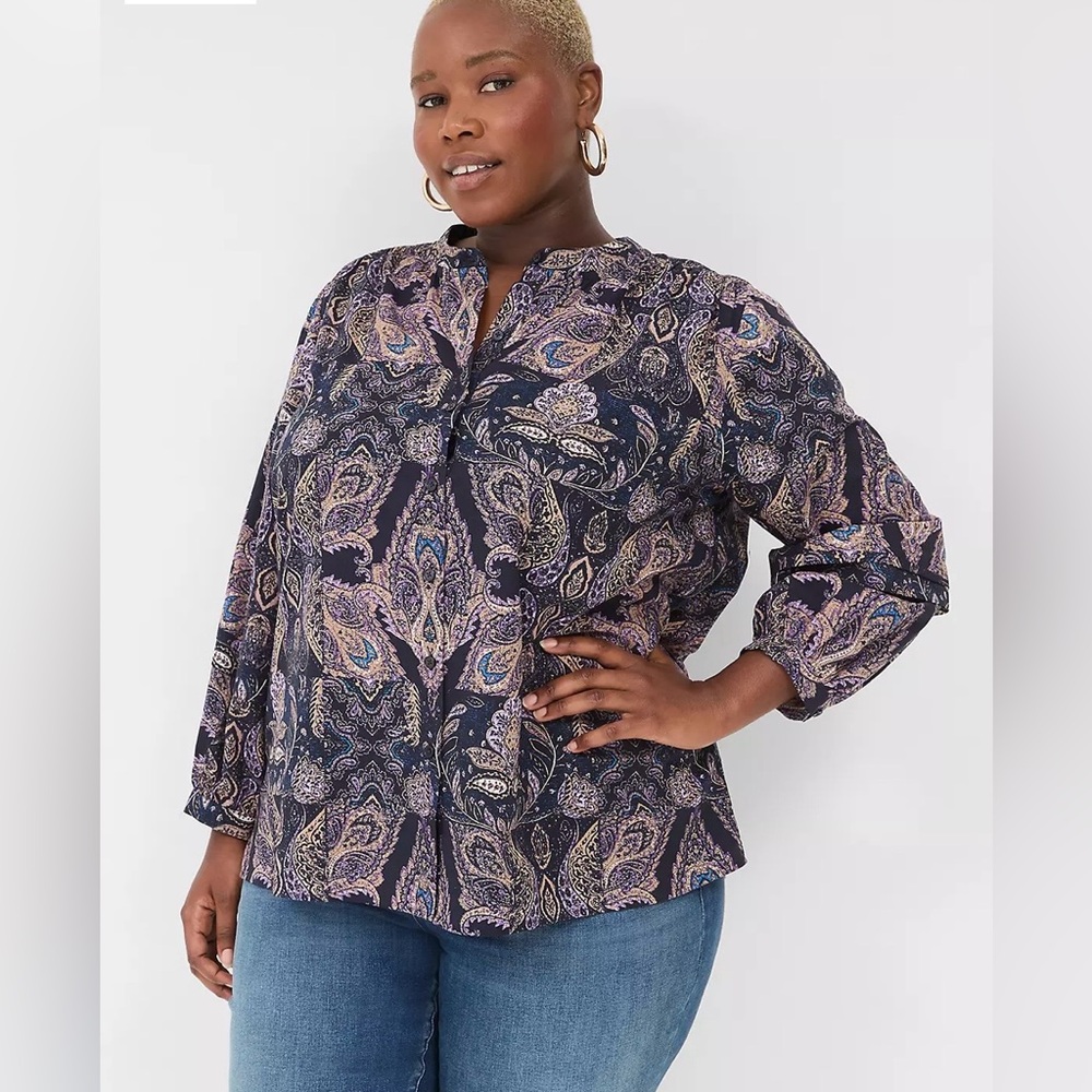Lane Bryant | Paisley Long Sleeve Blouse